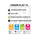 Celular HONOR Play 10 64GB/3GB Ram - Negro