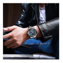 Reloj CURREN 8355 Cronógrafo Para Hombre Plateado Fondo Azul
