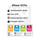 Celular iPhone 18 pro 256GB Esim- Negro
