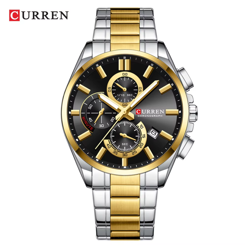 Reloj CURREN Cronografo 8475 Para Hombre - Bicolor