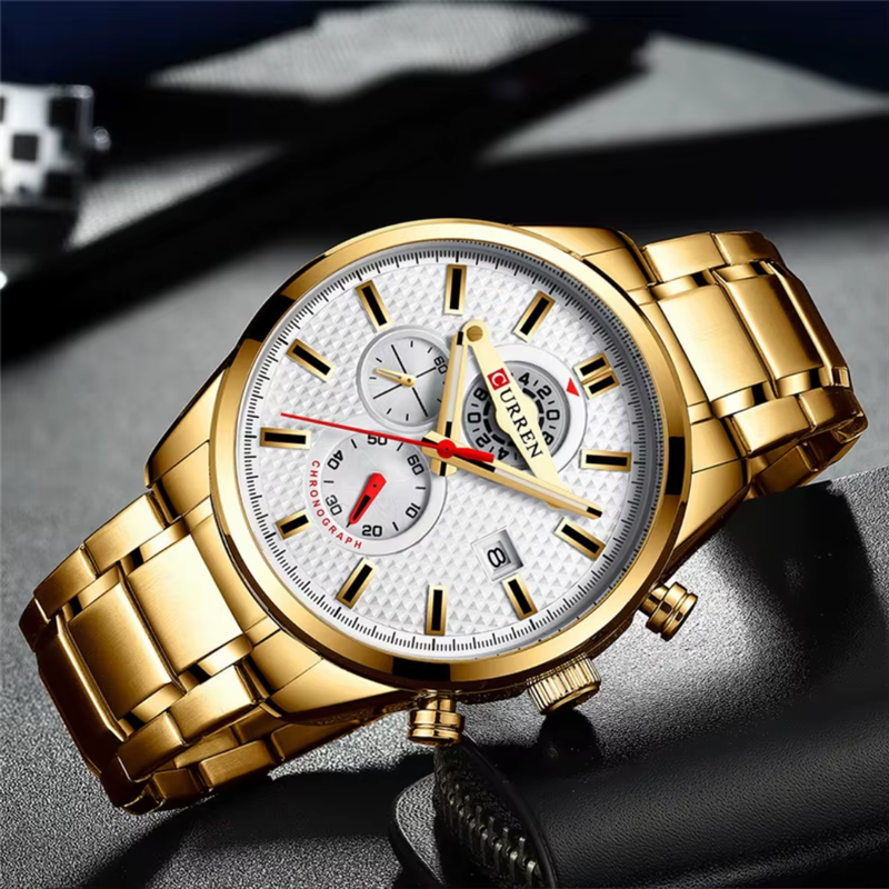 Reloj CURREN 8352 Cronografo Para Hombre - Dorado