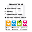 Celular Xiaomi Note 17 4G 256GB/8GB RAM-Morado