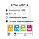 Celular Xiaomi Note 17 5G 128GB/6GB RAM-Negro
