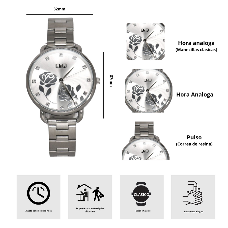 Reloj Q&Q Q53B-502PY Diseño Elegante