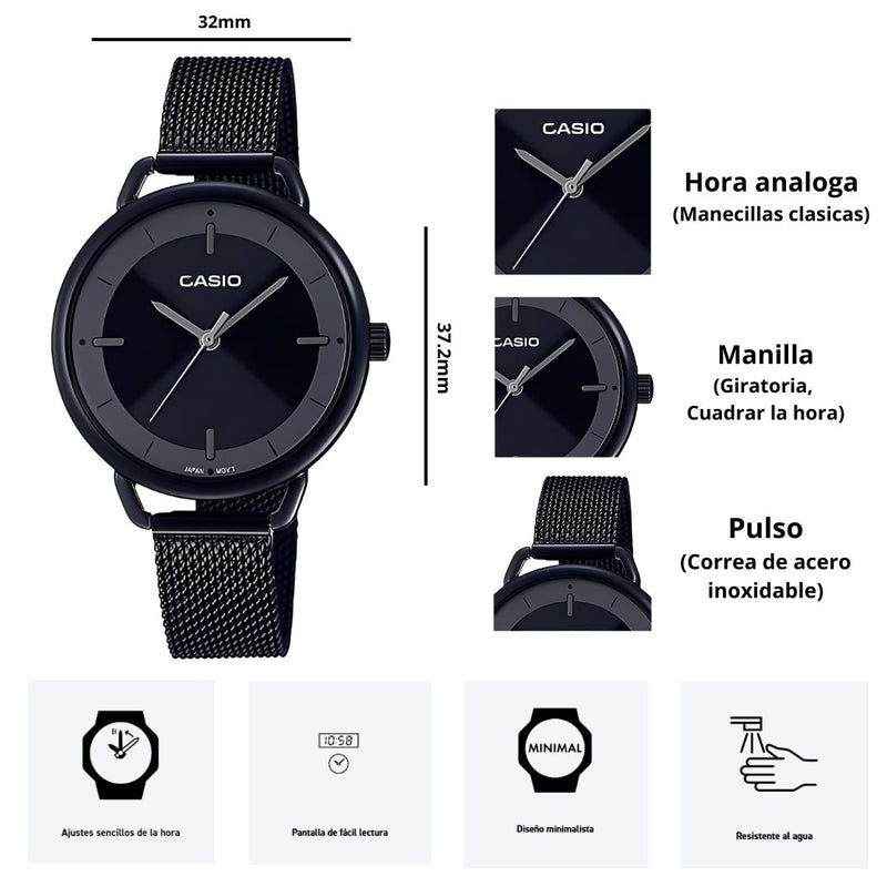 Reloj Casio Modelo LTP-E413MB-1A Diseño Elegante