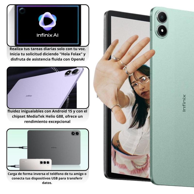 Tablet Infinix Xpad 20 128GB/4GB + Case Protector - Verde