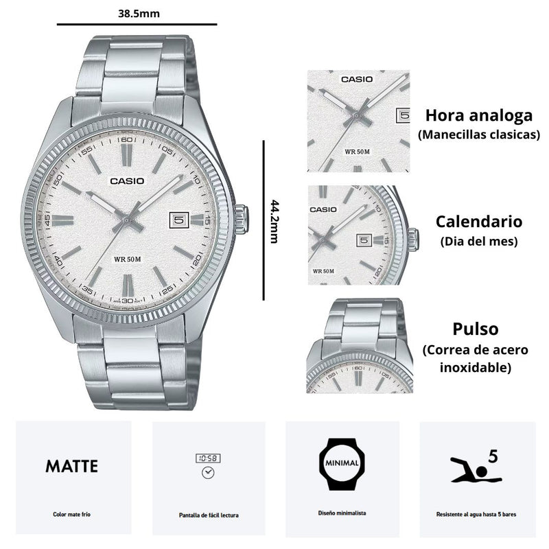 Reloj Casio MTP-1302DA-7A Diseño Elegante