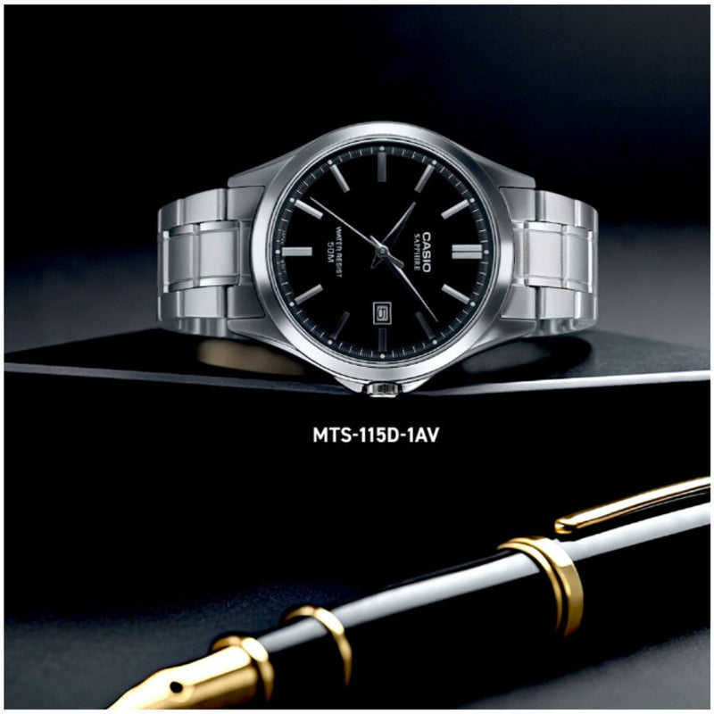 Reloj Casio MTS-115D-1A Cristal Zafirado Caballero