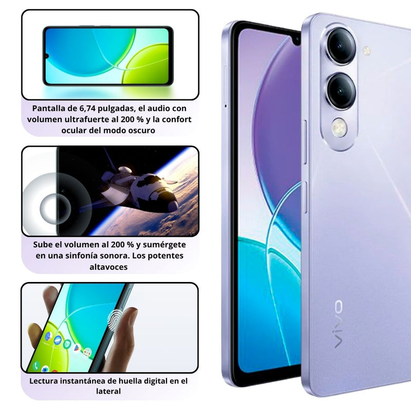 Celular VIVO Y04 4G 128GB/4GB - Lavanda