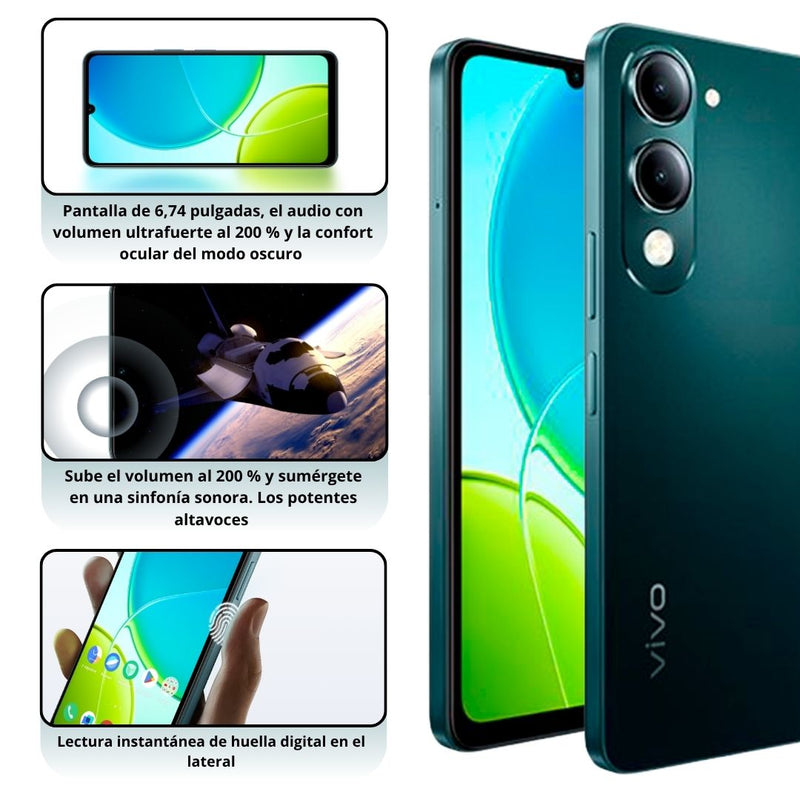 Celular VIVO Y04 4G 128GB/4GB - Negro Jade