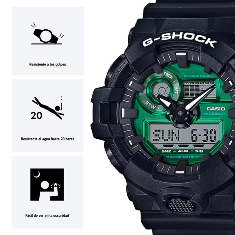 Reloj Casio G-SHOCK GA-700MG-1A Diseño Deportivo