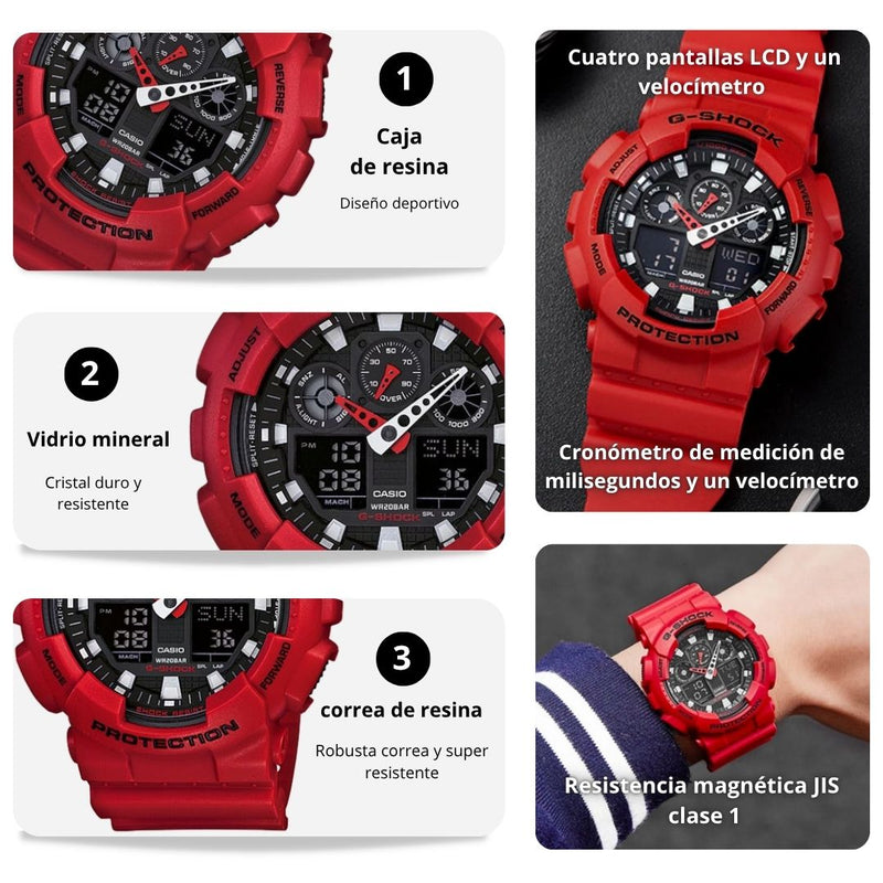 Reloj Casio G-SHOCK GA-100B-4A Diseño Deportivo