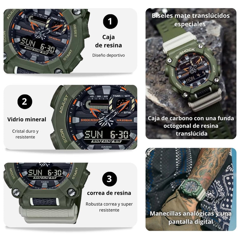 Reloj Casio G-SHOCK GA-900HC-3A Diseño Deportivo