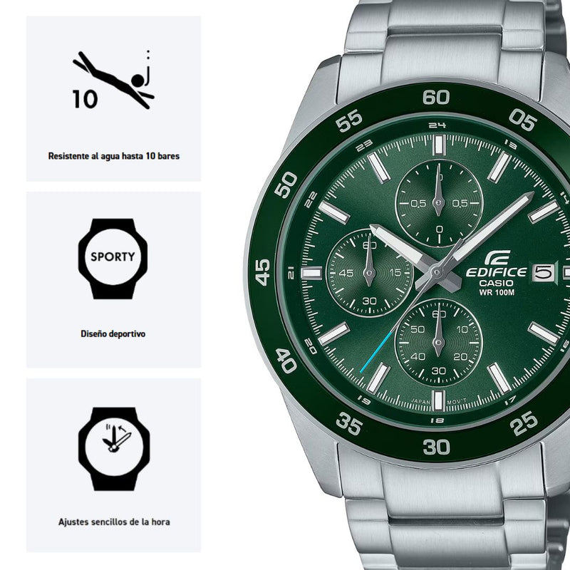 Reloj Casio Edifice EFR-526D-3A Cronografo Diseño Deportivo