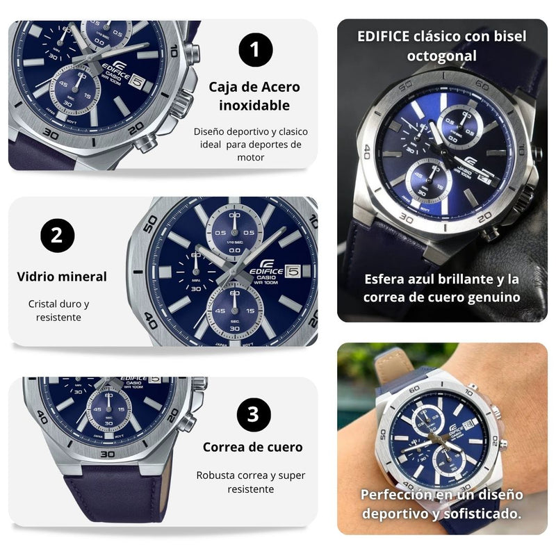 Reloj Casio Edifice EFV-640L-2A Cronógrafo Diseño Deportivo
