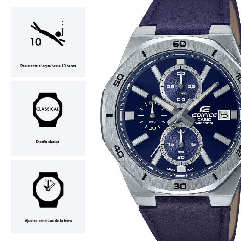 Reloj Casio Edifice EFV-640L-2A Cronógrafo Diseño Deportivo
