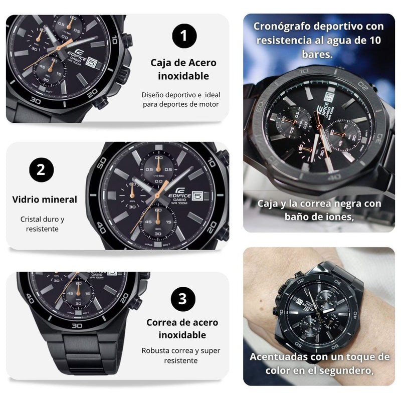 Reloj Casio Edifice EFV-640DC-1A Diseño Elegante