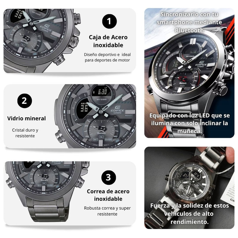 Reloj Casio Edifice ECB-30DC-1B Cronografo Diseño Deportivo