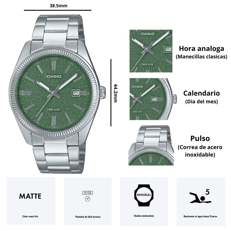 Reloj Casio MTP -1302DA-3A Diseño Elegante