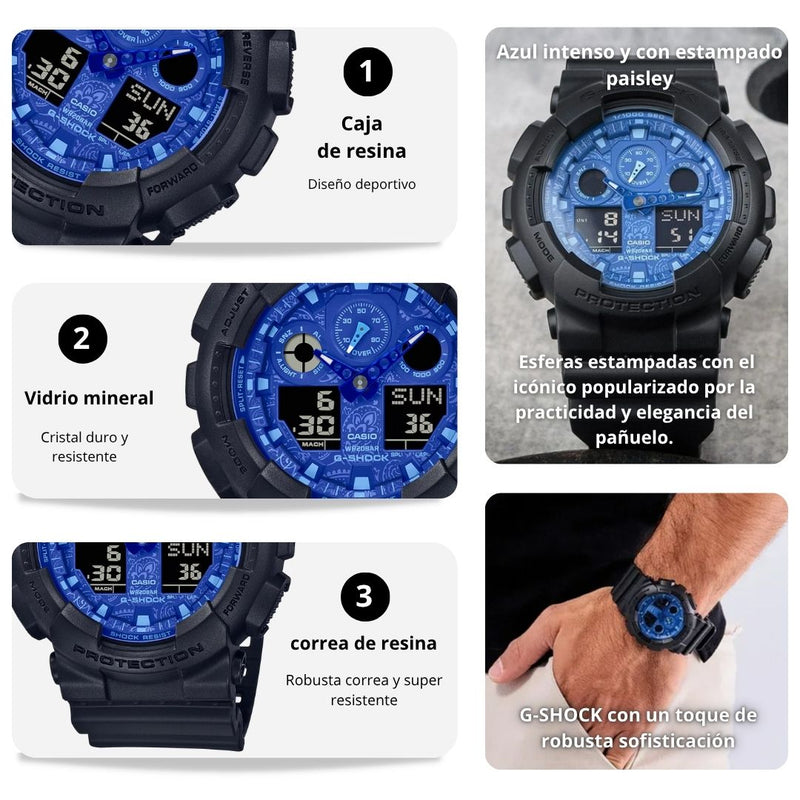 Reloj Casio G-SHOCK GA-100BP-1A Diseño Deportivo