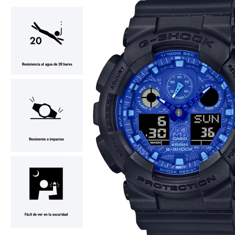 Reloj Casio G-SHOCK GA-100BP-1A Diseño Deportivo