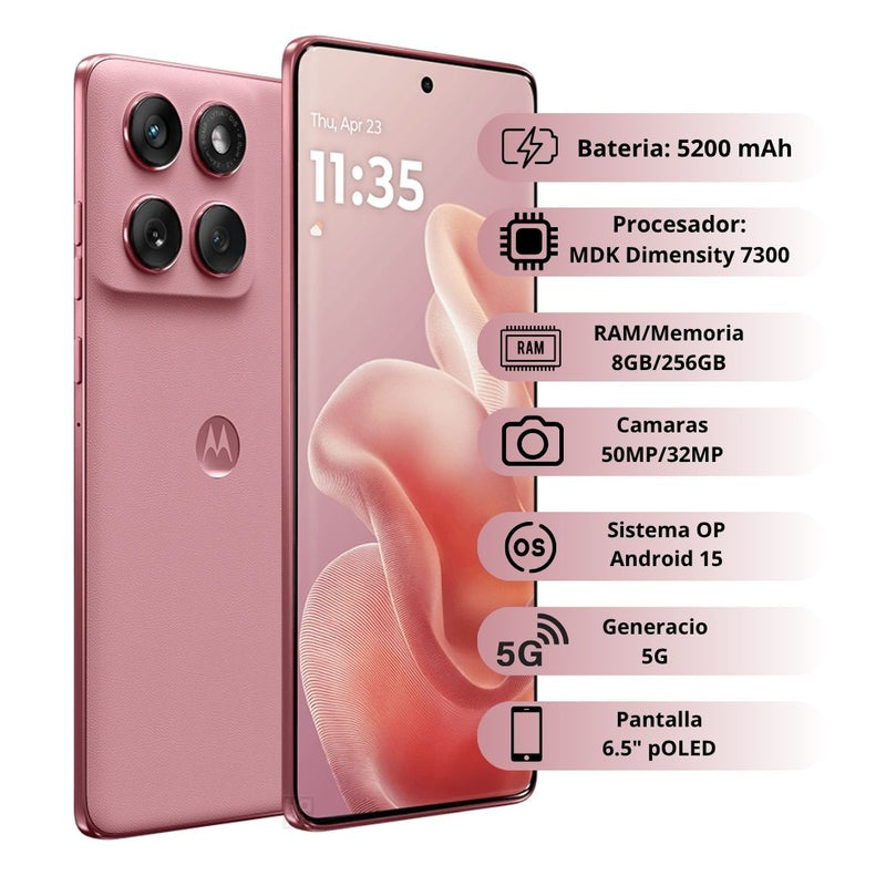 Celular MOTOROLA Edge 60 Fusion 5G 256GB/8GB - Rosa