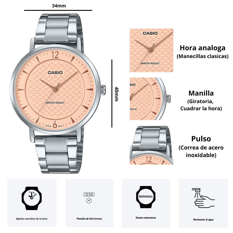 Reloj Casio Modelo LTP-VT04D-4A Diseño Elegante