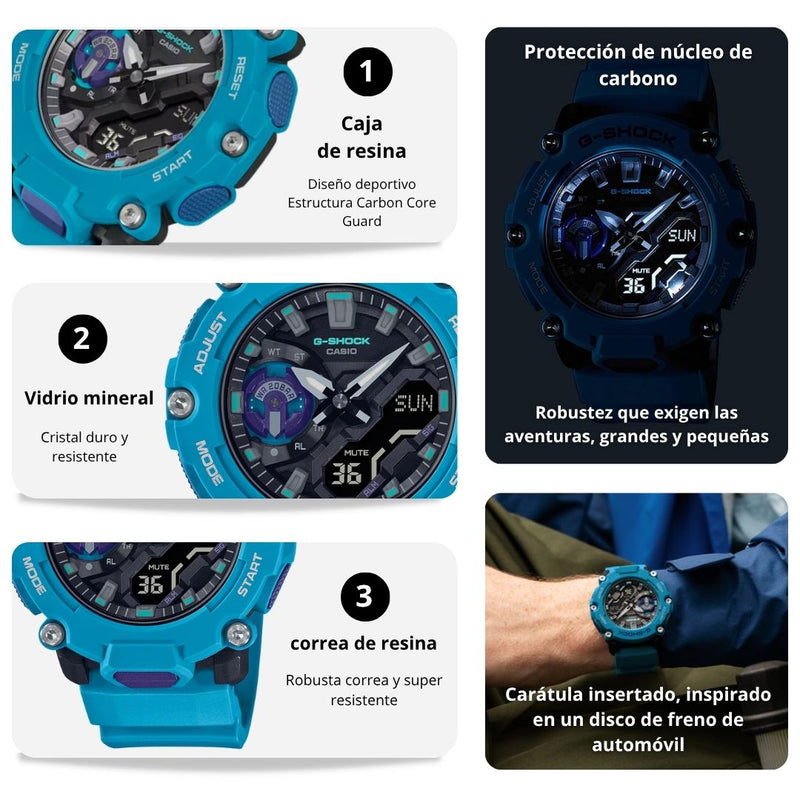 Reloj Casio G-SHOCK GA-2200-2A Diseño Deportivo