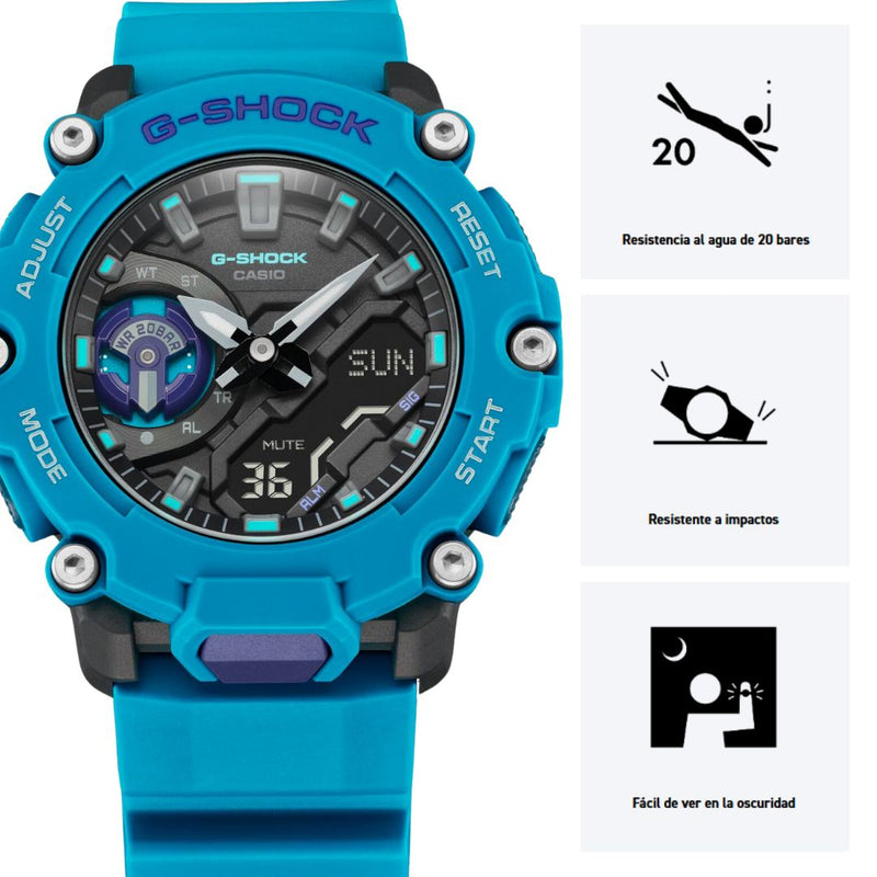 Reloj Casio G-SHOCK GA-2200-2A Diseño Deportivo