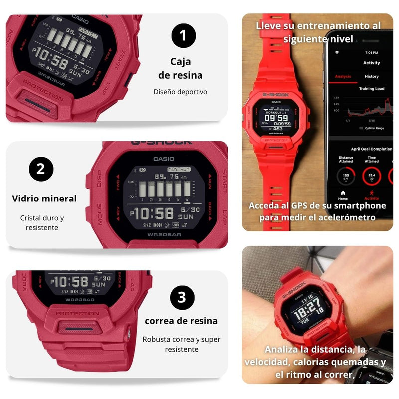 Reloj Casio G-SHOCK GBD-200RD-4DR Diseño Deportivo