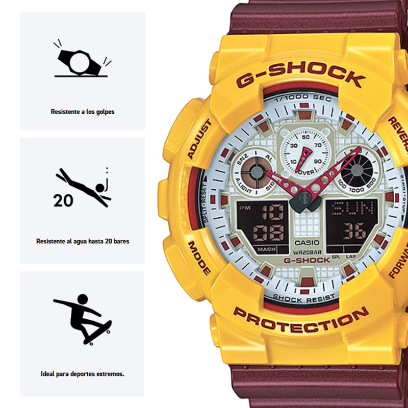 Reloj Casio G-SHOCK GA-100CS-9ADR Diseño Deportivo
