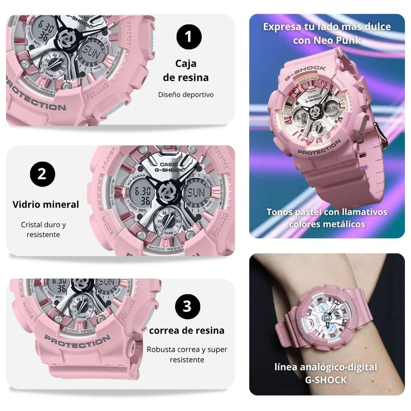 Reloj Casio G-SHOCK modelo GMA-S120NP-4A Deportivo