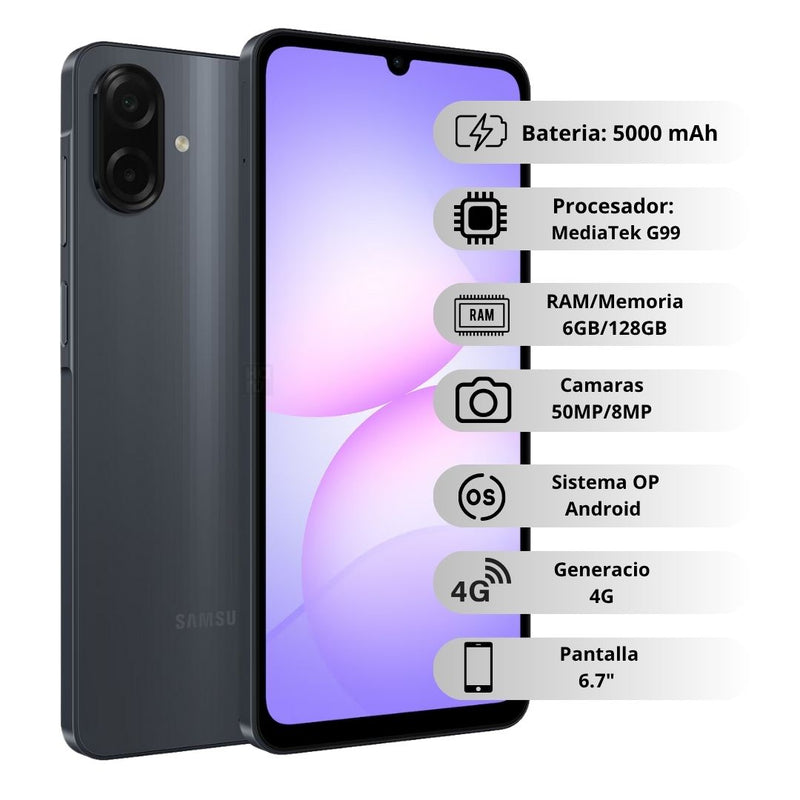 Samsung Galaxy A07 4G De 128GB/6GB RAM - Negro