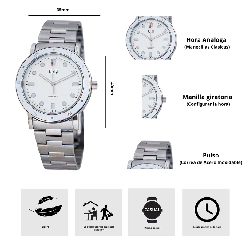 Reloj Q&Q QB85J201Y Diseño Casual