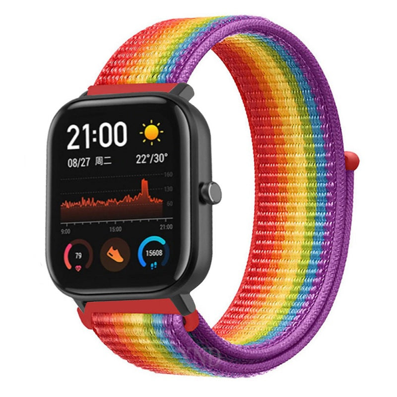 Pulso para smartwatch de Nylon tejido - Arcoiris