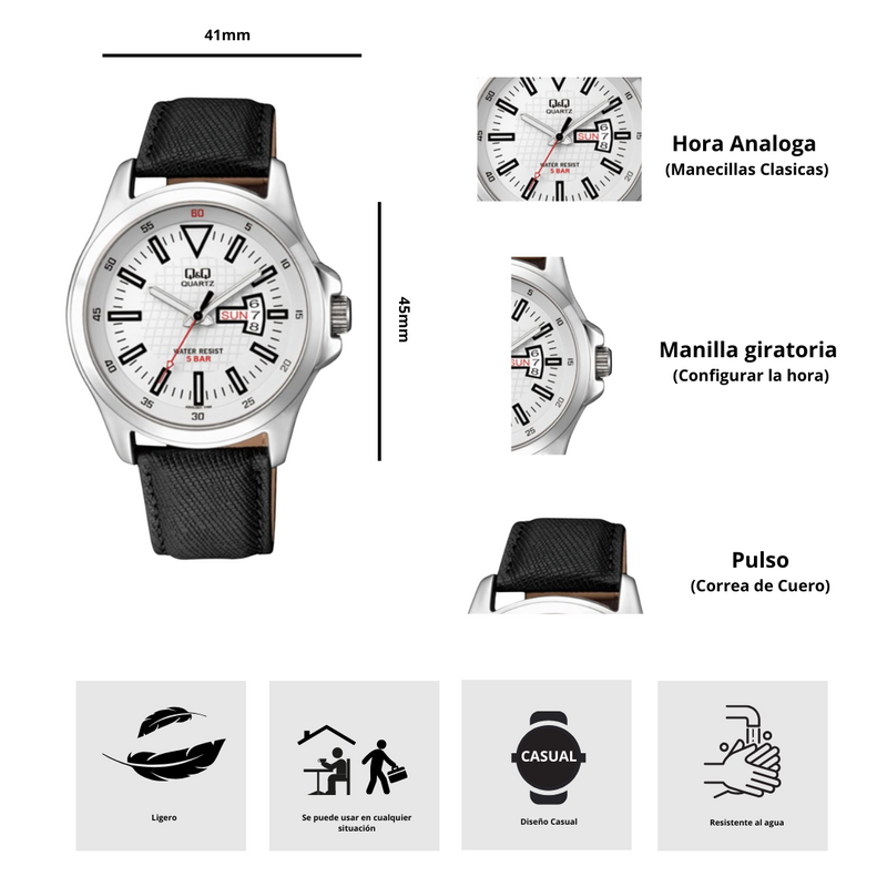 Reloj Q&Q A200J301Y Diseño Casual