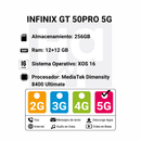 Celular Infinix GT 50 Pro 5G 256GB/12+12GB RAM-Negro Abismo