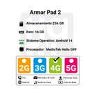 Tablet Armor Pad 2 256GB/ 16GB LTE- Negro