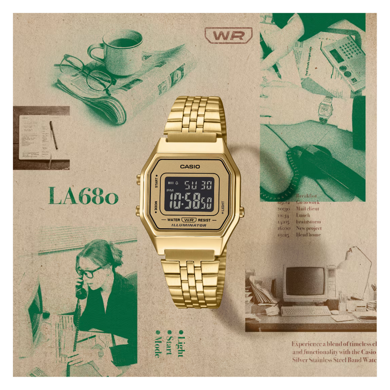 Reloj Casio Modelo LA680WGA-9B Diseño Vintage