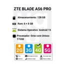 Celular ZTE BLADE A56 PRO 4G 128GB/6+8 RAM- DORADO