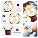 Reloj Curren 8365 Café-blanco Cuero Diseño Elegante