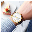 Reloj Curren 8365 Café-blanco Cuero Diseño Elegante
