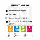 Celular Infinix Hot 70 4G 256GB/8GB - Plateado