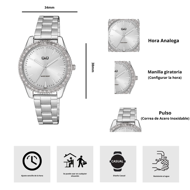 Reloj Q&Q QZ59J211Y Diseño Casual