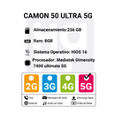 Celular Tecno Camon 50 Ultra 5G 256GB/8GB - Naranja