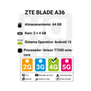 Celular ZTE BLADE A36 4G 64GB/2+4 GB RAM-VERDE