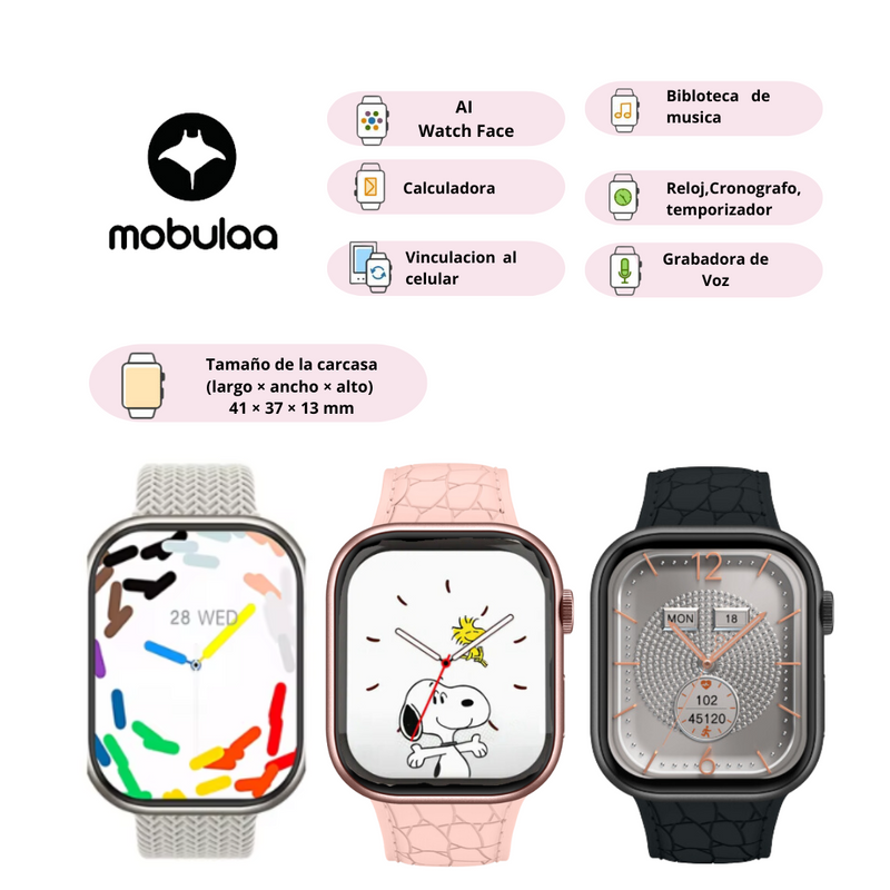 Reloj inteligente Smartwatch H9 Pro MINI Rosa