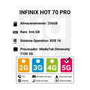 Celular Infinix Hot 70 Pro 5G 256GB/6+6 GB RAM - Negro Cósmico