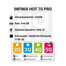 Celular Infinix Hot 70 Pro 5G 256GB/6+6 GB RAM - Naranja Termico
