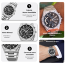 Reloj Hombre SKMEI Modelo 2452 Plateado Fondo Negro